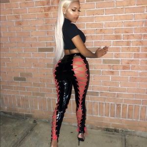 Dangerous latex leggings